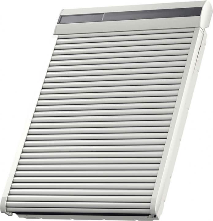 VELUX Standard-Außenrollladen inkl. Funk-Wandschalter Elektro-Rollladen SML CK02 0700S Aluminium Hellgrau-SMLCK020700S