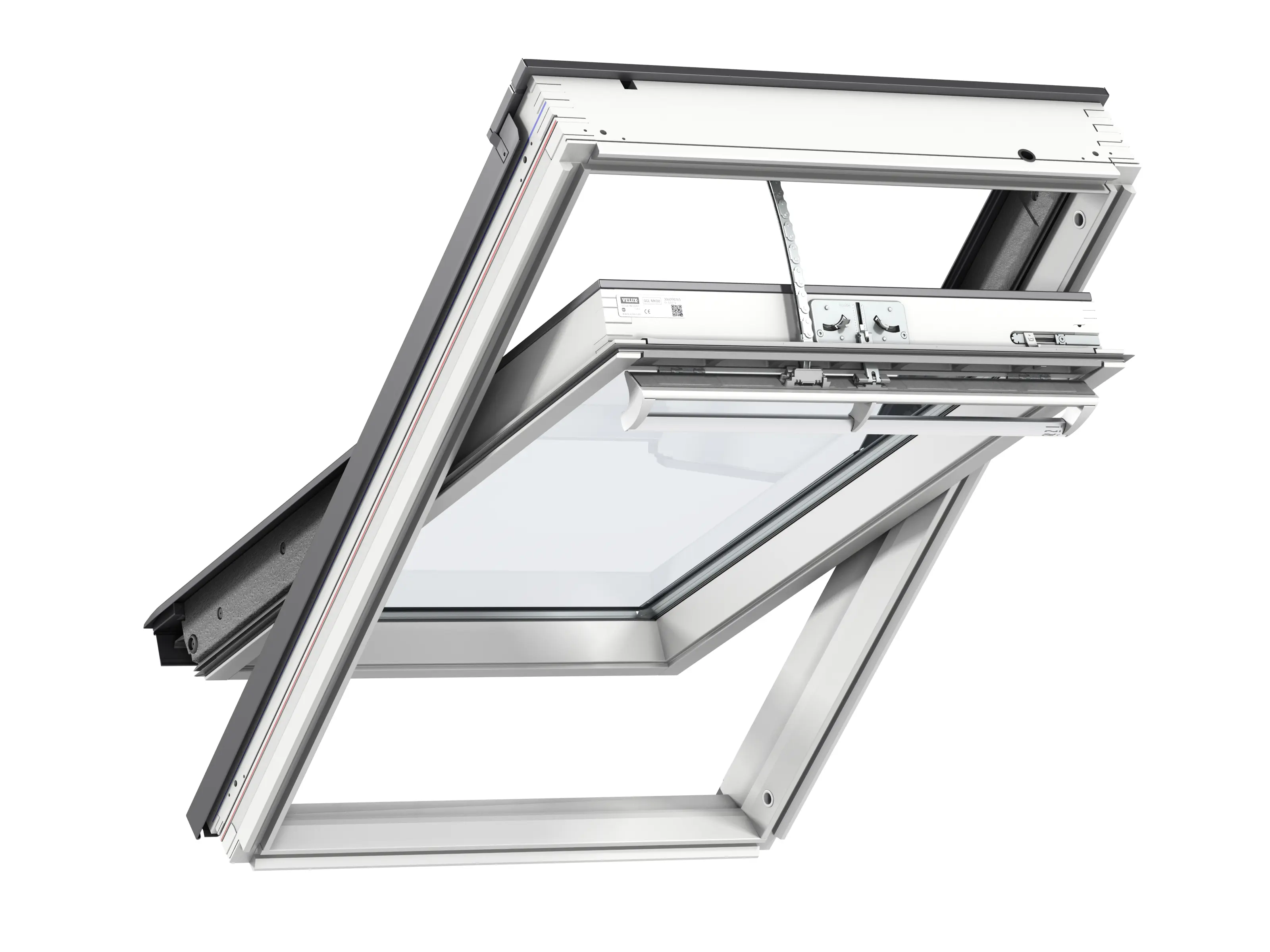 VELUX Elektro-Schwingfenster 230V weiß lackiert-GGL-Elektro-Kabel